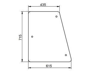 szyba do ciągnika Case - boczna 144759A1 (1494)