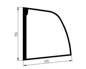 szyba ładowarka teleskopowa Manitou - boczna lewa 786598 (4874)