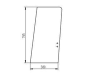 szyba koparka Liebherr - drzwi górna tylna 7029424 (2789)