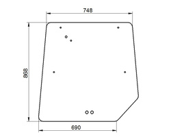 szyba do ciągnika Massey Ferguson, Landini, Valmet - tylna 3715438M1 (0040/1)
