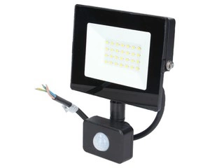 Naświetlacz, Lampa LED SMD 230V 20W 4000K 1600LM IP65 czarny z czujnikem ruchu