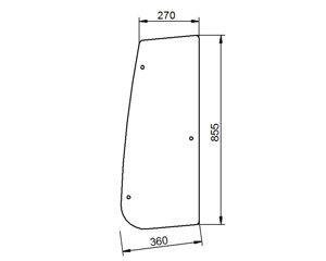 szyba do ciągnika Deutz-Fahr, Lamborghini, Same - boczna lewa uchylna 04418828 (1155)