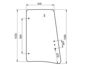 szyba JCB - boczna prawa 827/80249 (1517)