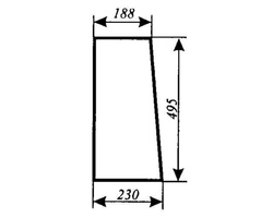 szyba do ciągnika C-360 kabina czeska nowy typ - przednia dolna prawa (131)