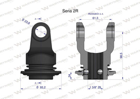 Widłak wału z pierścieniem 1 3/8 Z6 - 23.8X61.3 Seria 2R Waryński