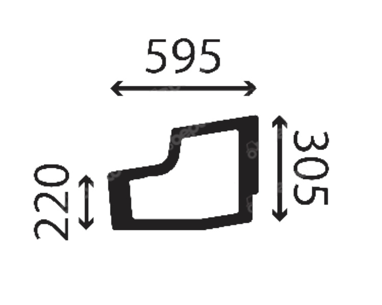 szyba JCB - drzwi dolna 335/H2993 (5153)