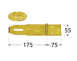 Zawias z zamknięciem kryty 175x75x55x2,0 do skrzyń furtek domax