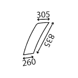 szyba JCB - drzwi przednia górna lewa 827/80122