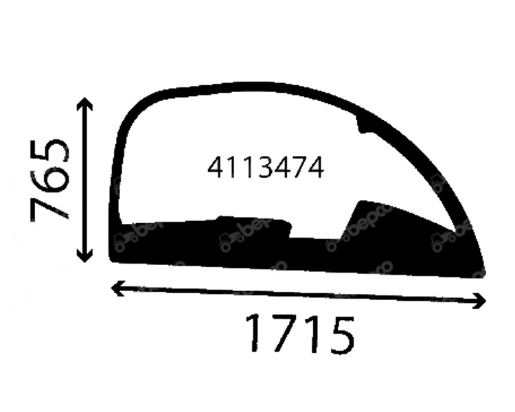 szyba do ładowarki Claas - boczna prawa 0013044420 (5113)