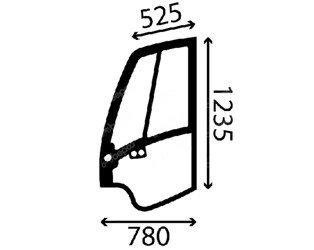 szyba minikoparka JCB 8080 ZTS 8085 ZTS - drzwi 827/80235 (2071)