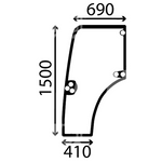szyba New Holland T4000 TN-D TN-S TN-DA TN-SA, Case 1060-1075C, Quantum, Steyr Kompakt - drzwi lewe wersja 2 87301768 (1785)