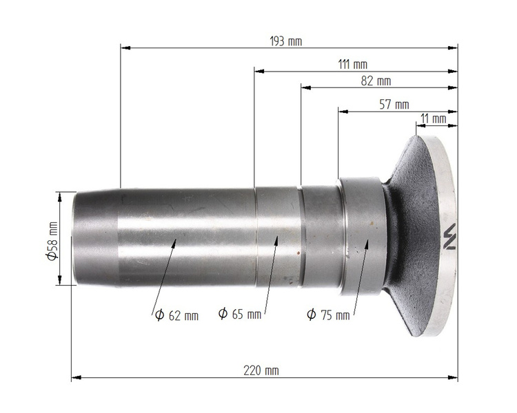 Tuleja łożyskowa brony talerzowej 220mm 123602006 Waryński