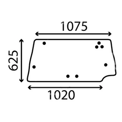 szyba CASE Maxxum 5120 5130 5140 5220 5230 5240 5250 - tylna z wycięciem 248720A1 (2475)