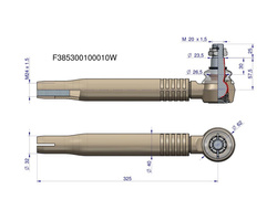 Przegub kierowniczy prawy/lewy 325mm F385300100010 FENDT WARYŃSKI