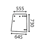 szyba do ciągnika Same - drzwi górna 04439281