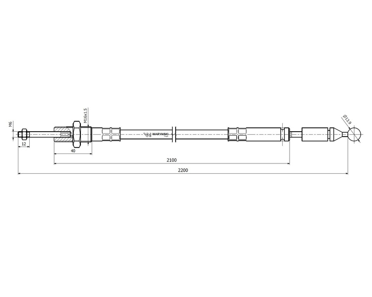 Linka do sterowania rozdzielaczem na kulkę L-2200mm Waryński