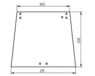 szyba do ciągnika Kubota - tylna T029071013 (4337)