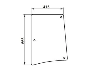 szyba do ciągnika John Deere - boczna ER047311 (1312)