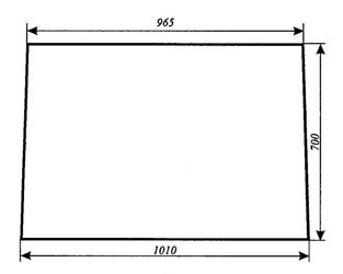 szyba do ciągnika C-360M kabina w ramkach z rury kwadratowej - przednia (148)