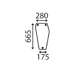 szyba do ciągnika Deutz-Fahr - przednia dolna prawa bezbarwna 04351731