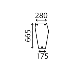 szyba do ciągnika Deutz-Fahr - przednia dolna lewa bezbarwna 04351733 (4901)