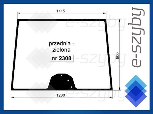 szyba MF serie 6400 7400 8400 - przednia gięta 4273519M1 (2308)