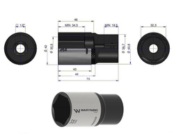 Nasadka sześciokątna 1/2" 32 mm długa Waryński