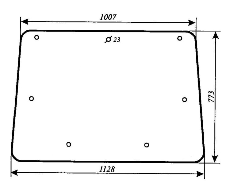 szyba do ciągnika URSUS 1634 - tylna (346)