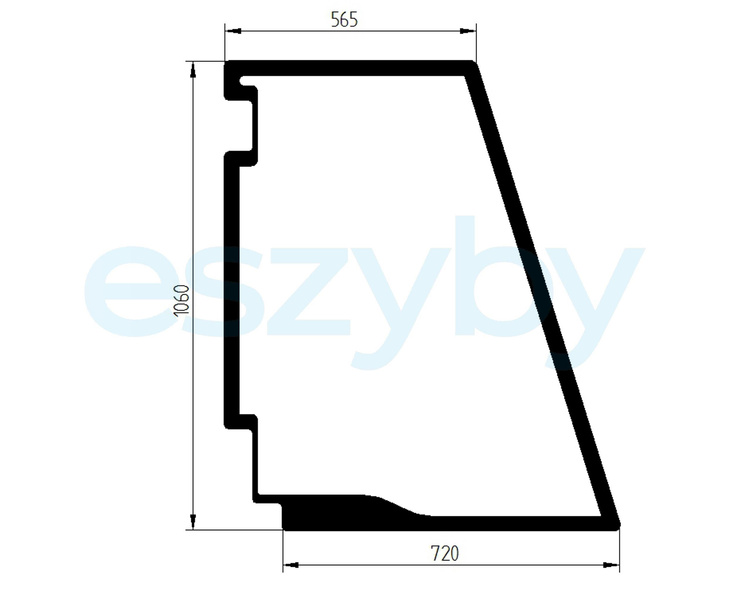 szyba JCB Fastrac 2155 2170 - drzwi górna prawa 332/R2332 (2651)