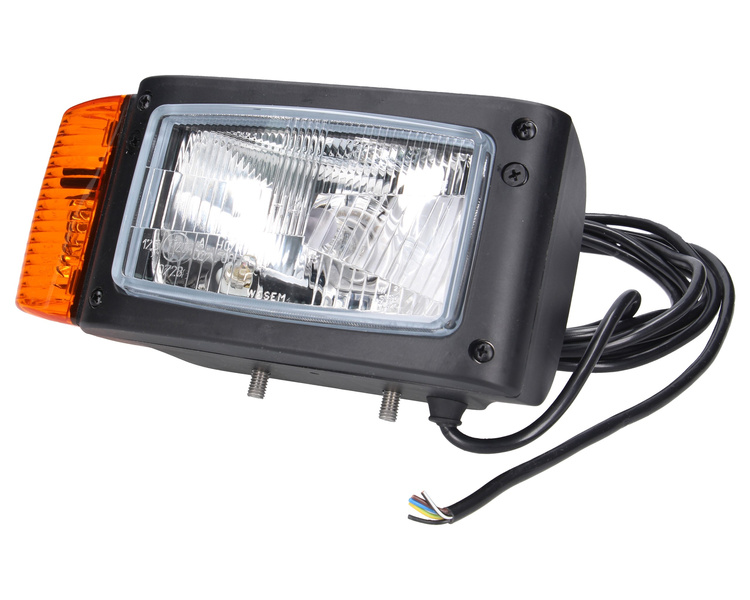 Reflektor przedni prawy z kierunkowskazem H4 12V z uchwytem dolnym i przewodem WESEM REPR1.24259