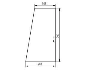 szyba koparka CAT - drzwi górna tylna 383-5582 (2870)