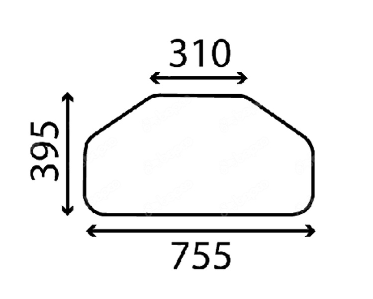 szyba do ciągnika Renault serie TS, TX, TZ, TL - tylna dolna 7700017136 (2671)