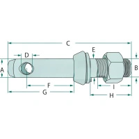 Sworzeń nośny przykręcany łącznika dolnego TUZ 140 mm kat.1 20012990