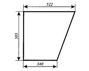 szyba do ciągnika C-360 kabina Szyszka Sapieżyn - drzwi dół ver.I (lewa, prawa) (801)