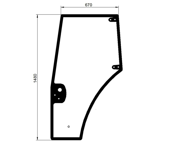 szyba New Holland TD, Case JX - drzwi lewe 87620234 (1138)