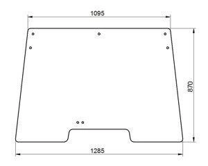 szyba do ciągnika Deutz-Fahr - przednia bezbarwna 04383605 (1223)
