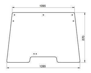 szyba do ciągnika Deutz-Fahr - przednia zielona 04383606 (1553)