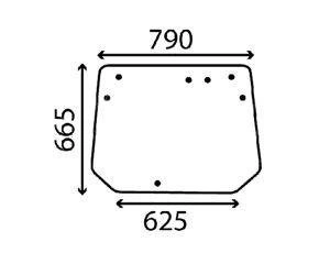 szyba do ciągnika Fendt - tylna bezbarwna 205812050120 (1786)