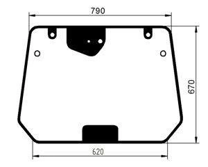 szyba do ciągnika Deutz-Fahr - tylna 0.016.9257.4 (4101)