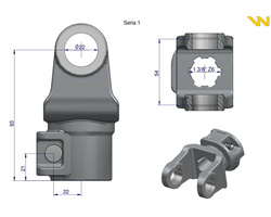 Widłak z pierścieniem 1 3/8 Z6 - 22X54 Seria 1R CE2020 Waryński W21910505B 