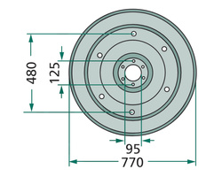 Talerz ślizgowy Kosiarka Deutz Pottinger KM2.17 fi 770 KM 2.17