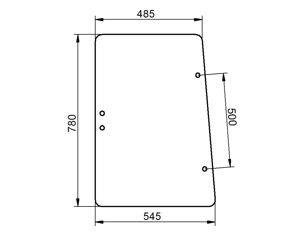 szyba do ciągnika Deutz-Fahr, Lamborghini, Same - boczna 000773370/10 (1214)