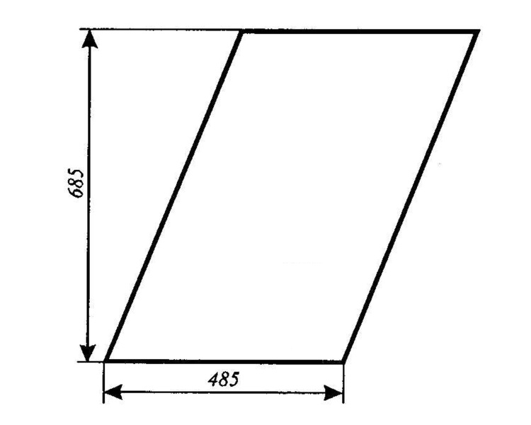 szyba do ciągnika Zetor - drzwi górna 67827917 (836)