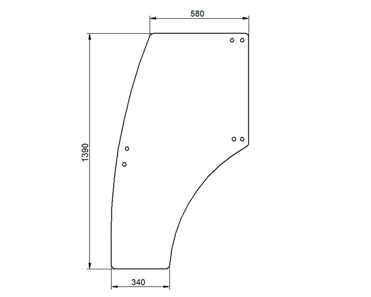 szyba Landini Globus, Massey Ferguson 2200 - drzwi lewe 3553939M1 (2024)