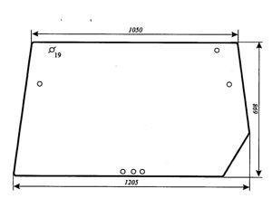 szyba do ciągnika Deutz-Fahr - tylna zielona 04352384 (3097)