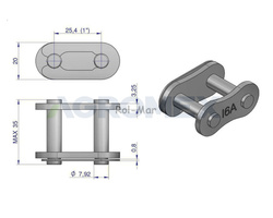 Zamek łańcucha wzmocniony Z16A-1 ANSI A 80 (R1 1) Waryński