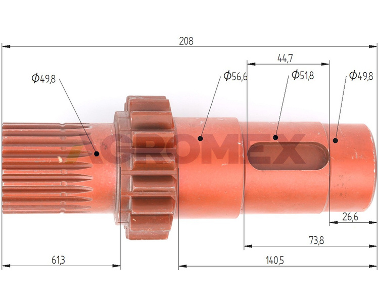 Wałek reduktora kompletny C-360 oryginał Ursus 46419450