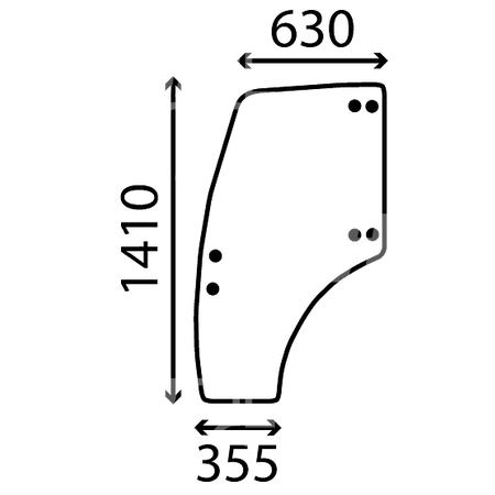 szyba New Holland T 3010 3020 3030 3040 - drzwi lewe 9977602 (1085)