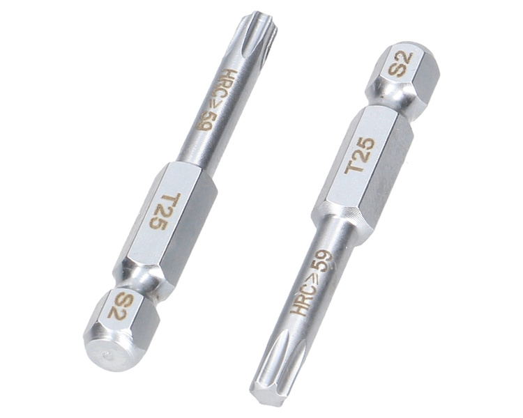 Końcówki wkrętakowe bity T25 50mm Waryński komplet w blistrze dwusztukowym