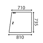 szyba do ciągnika Fendt - boczna tylna przesuwana prawa bezbarwna 275500210270 (4747)